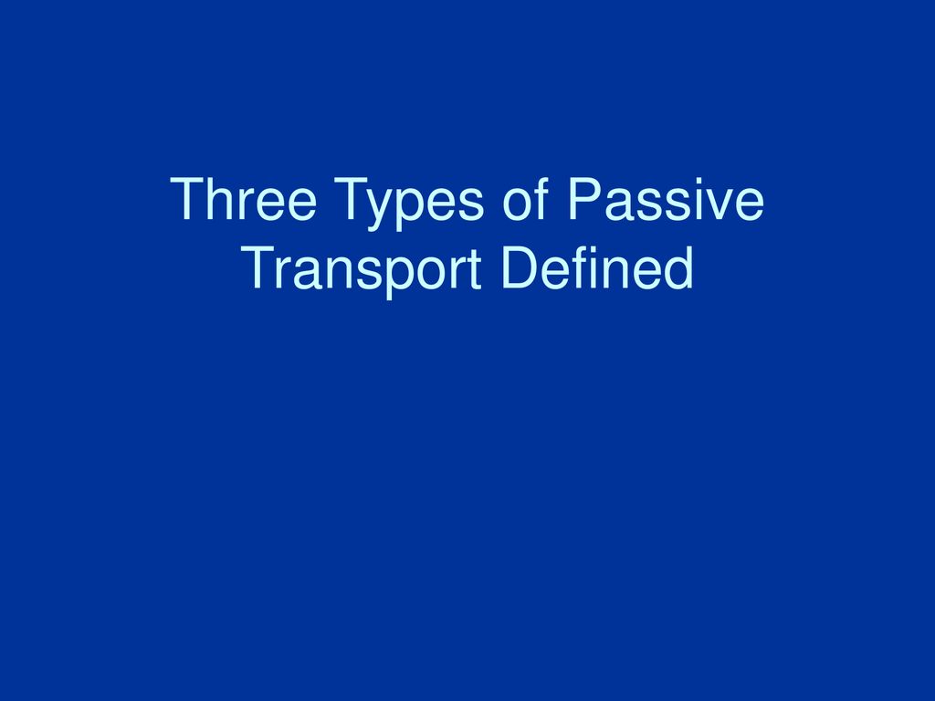 Three Types of Passive Transport Defined