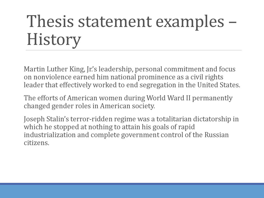 u.s. history thesis statement examples