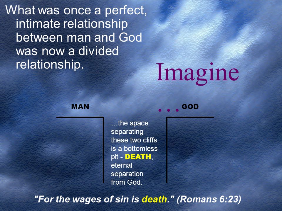 What was once a perfect, intimate relationship between man and God was now a divided relationship.
