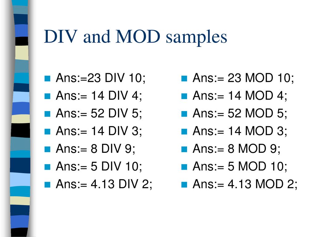 Div mod что это. Div Mod. Div Mod калькулятор. Команды div и Mod. Div Mod кумир.