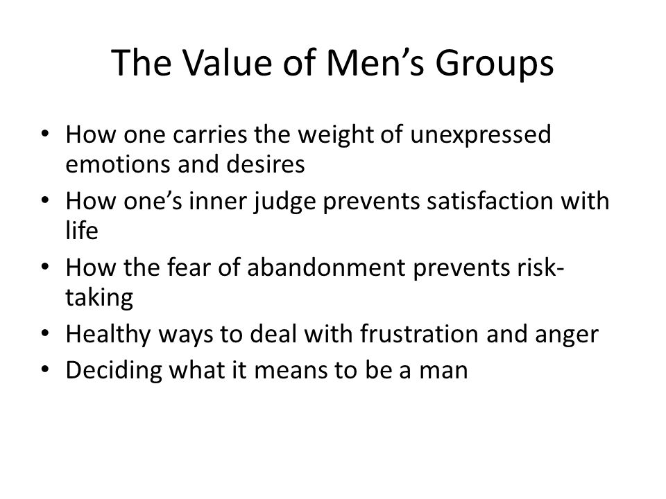 The Value of Men’s Groups