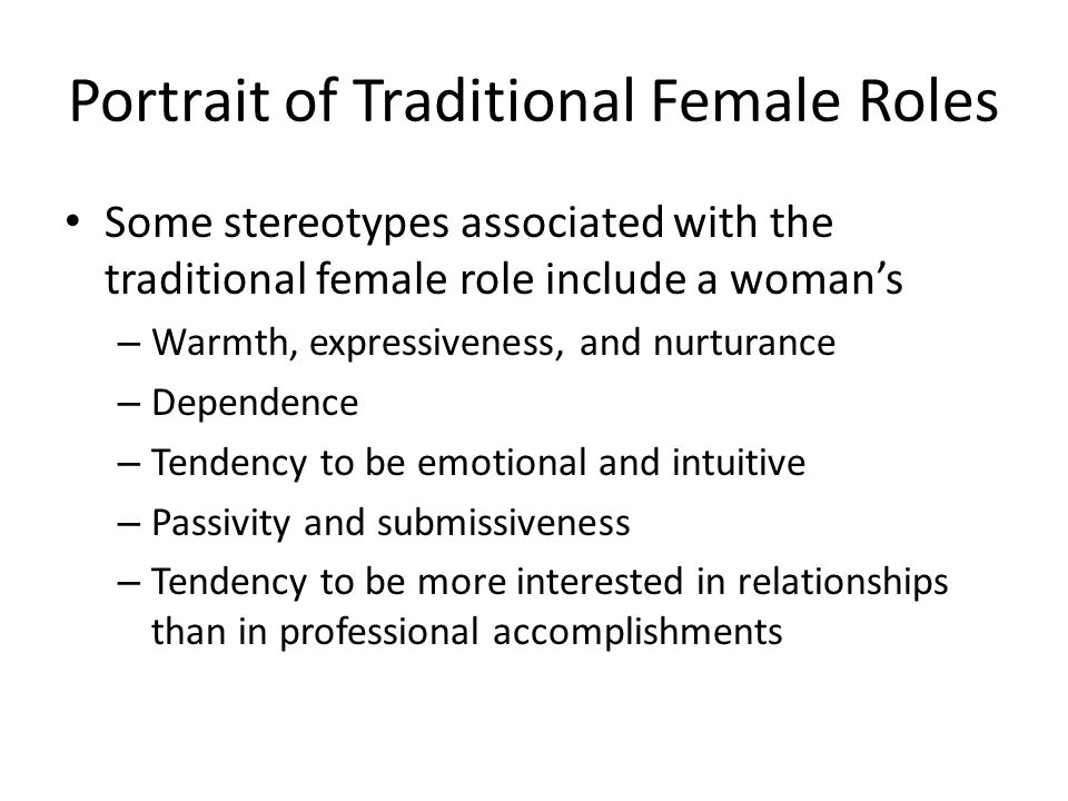 Portrait of Traditional Female Roles