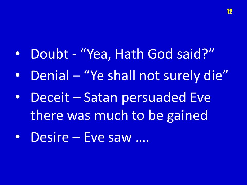 Doubt - Yea, Hath God said