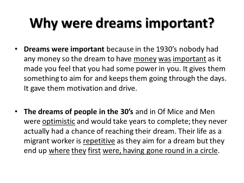 Why were dreams important