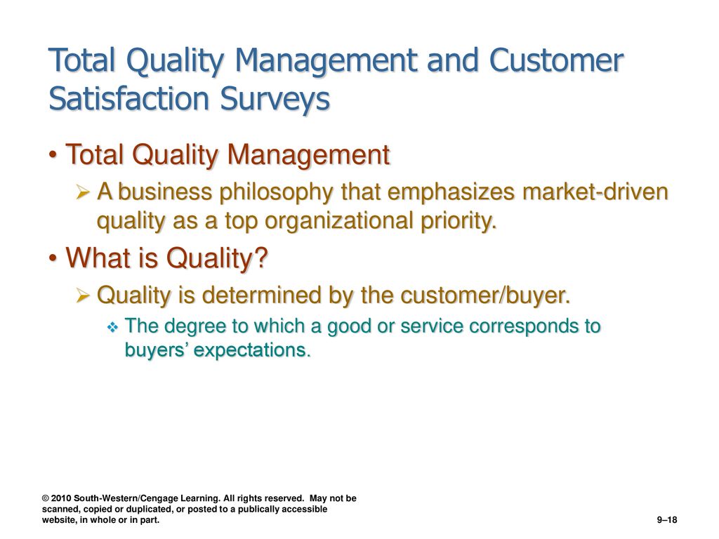 Total Quality Management and Customer Satisfaction Surveys