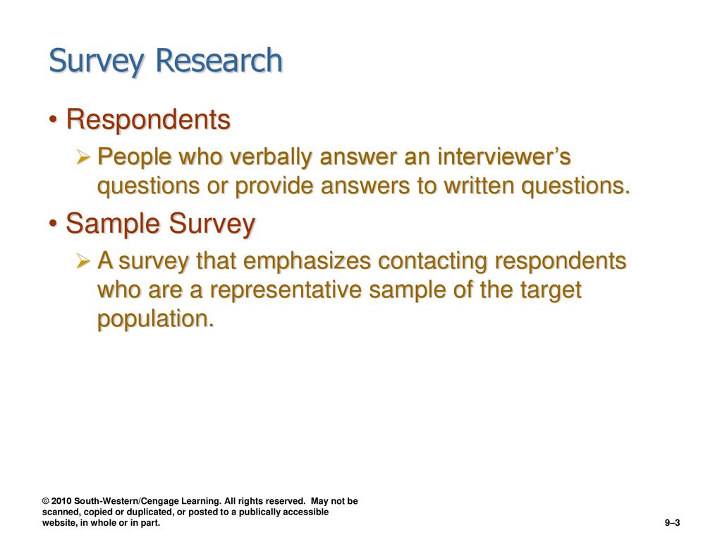 example of research respondents