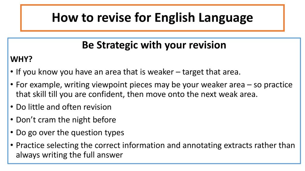 how to revise for english language creative writing