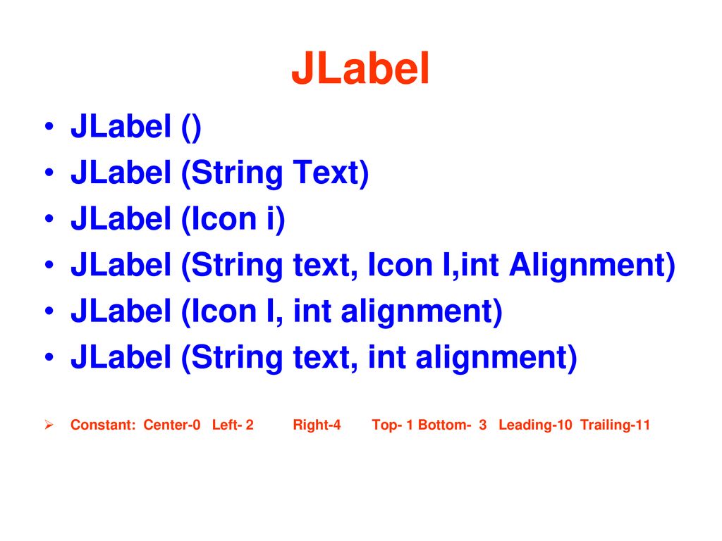 Ch. No Name Marks 01 AWT Networking JDBC Swing ppt download