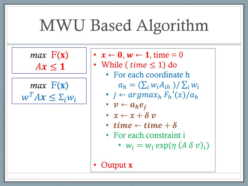 Submodular Function Maximization With Packing Constraints Via Mwu Ppt Download