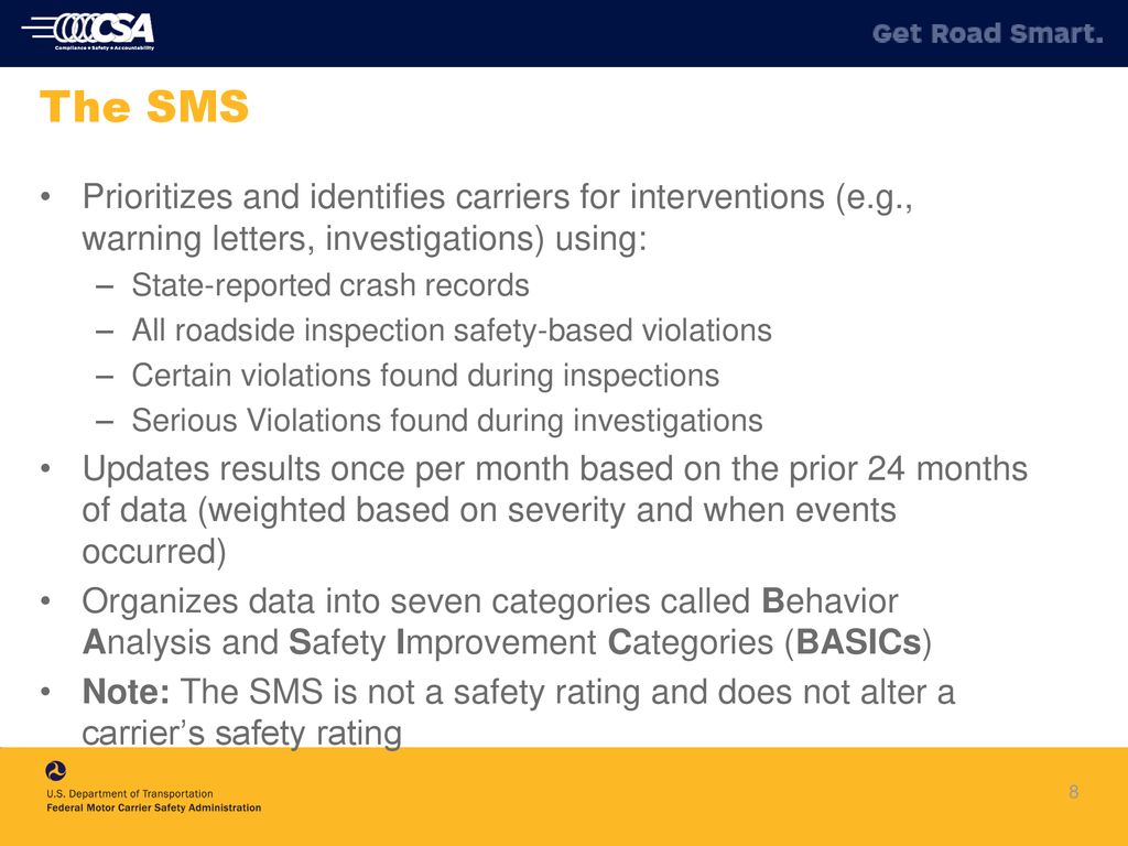 CSA: Measuring and Improving Commercial Motor Vehicle Safety ppt download