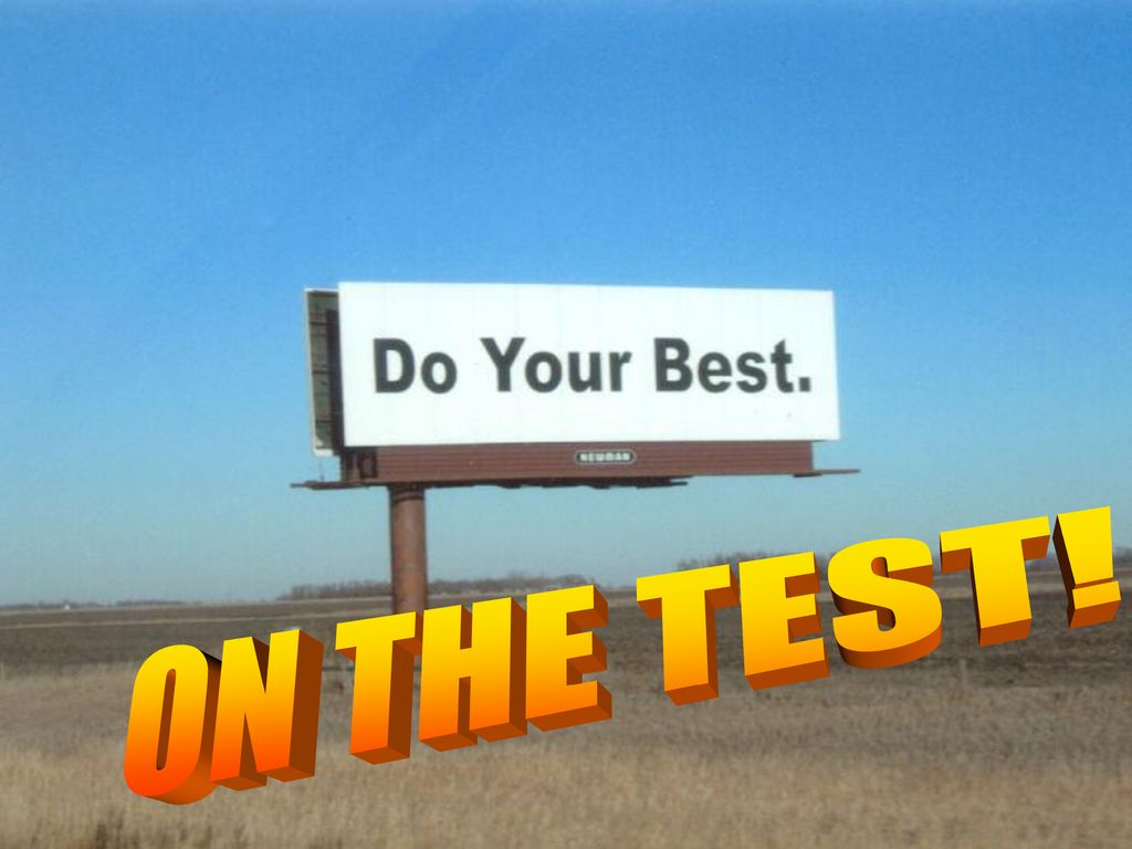 ON THE TEST!
