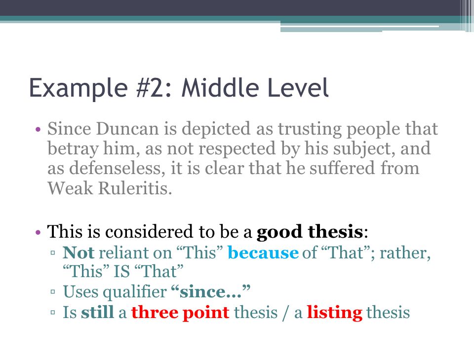 Example #2: Middle Level