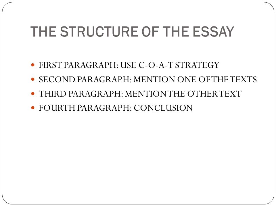 THE STRUCTURE OF THE ESSAY