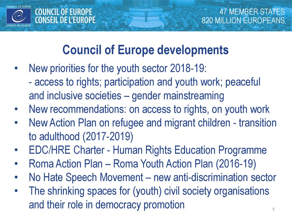 Council of Europe developments