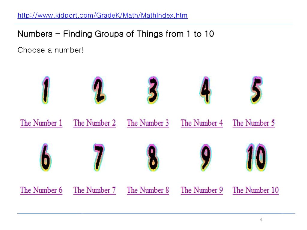 Numbers - Finding Groups of Things from 1 to 10