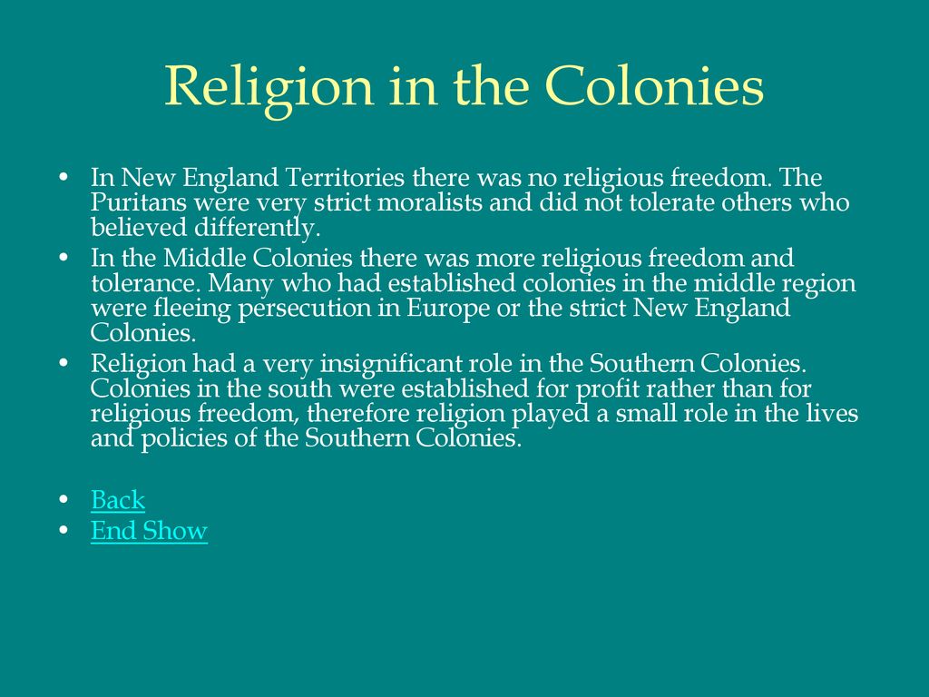 Religion In The Colonies 