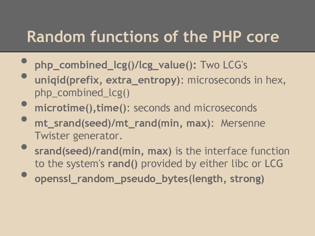 I forgot your password randomness attacks against php applications