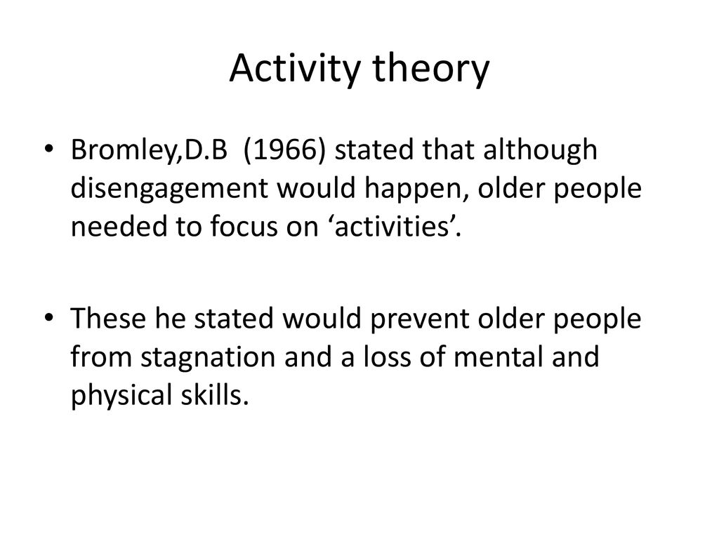 activity theory bromley 1966