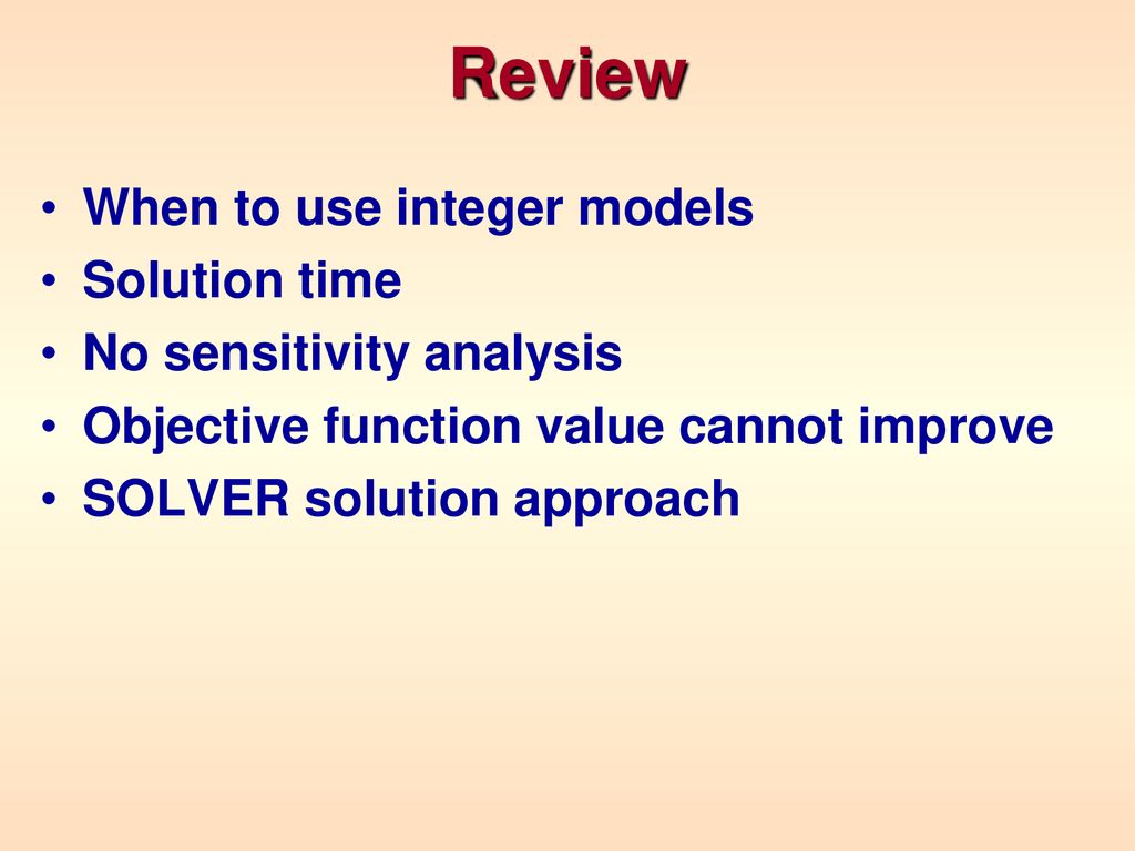 Linear Programming Integer Linear Models. - ppt download