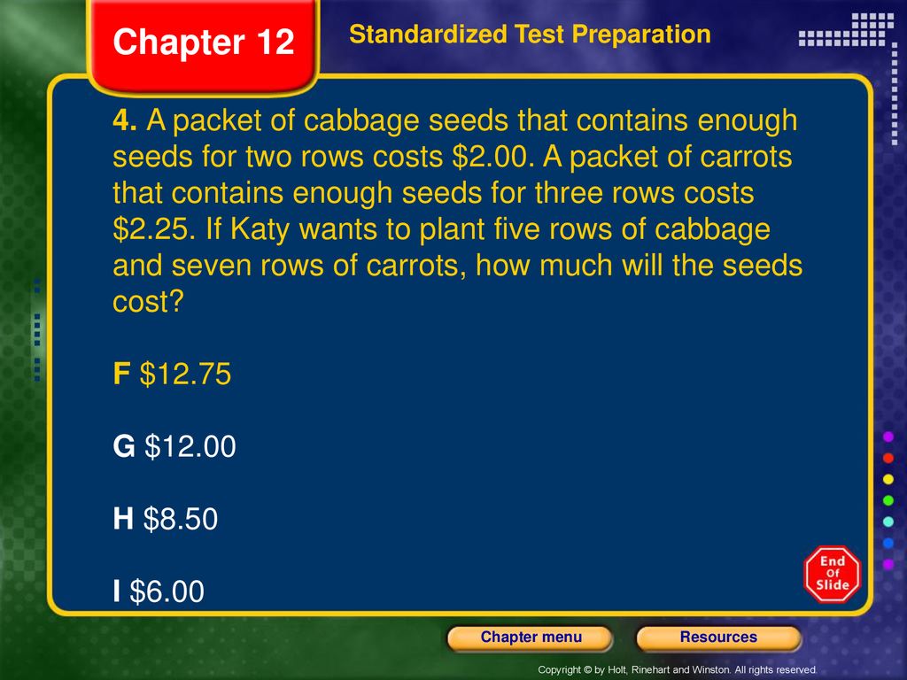 Chapter 12 Standardized Test Preparation.