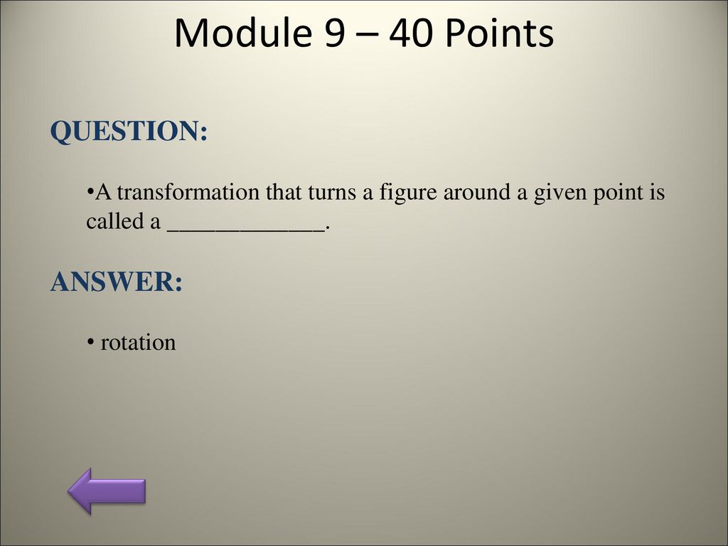 Module 9 – 40 Points QUESTION: ANSWER: