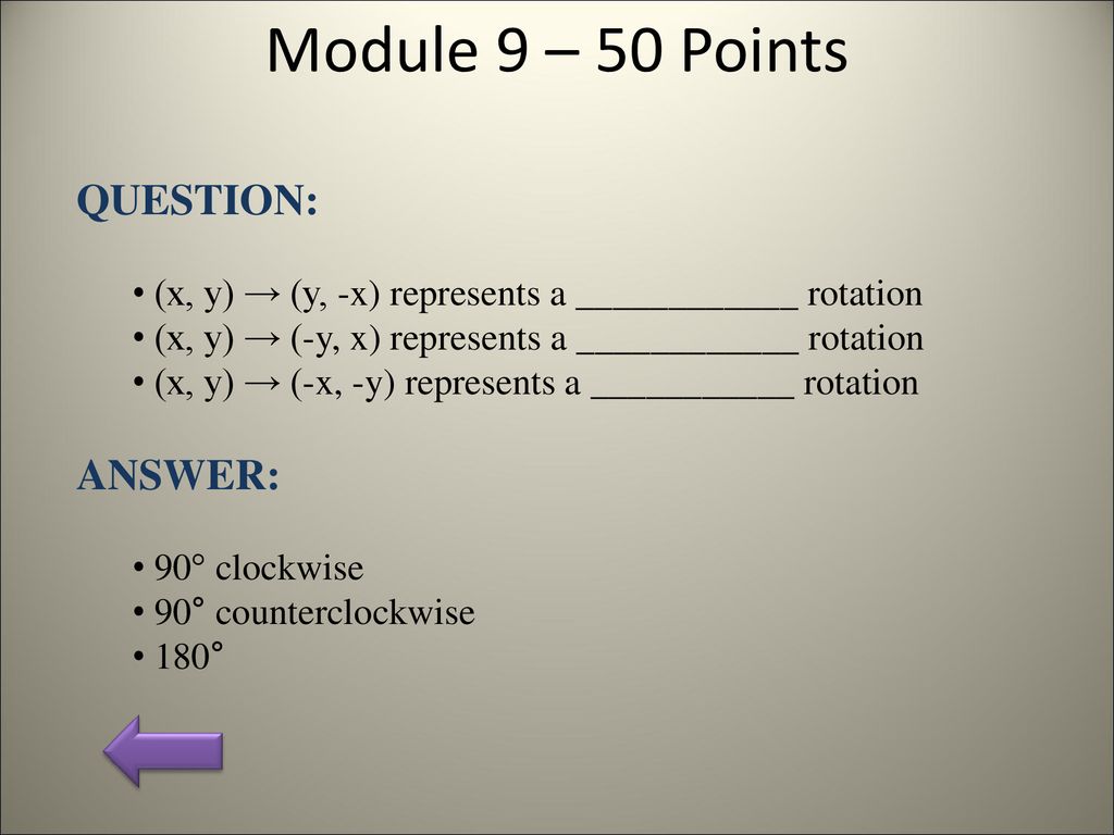 Module 9 – 50 Points QUESTION: ANSWER: