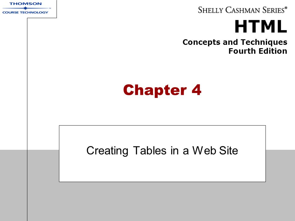 Creating Tables in a Web Site