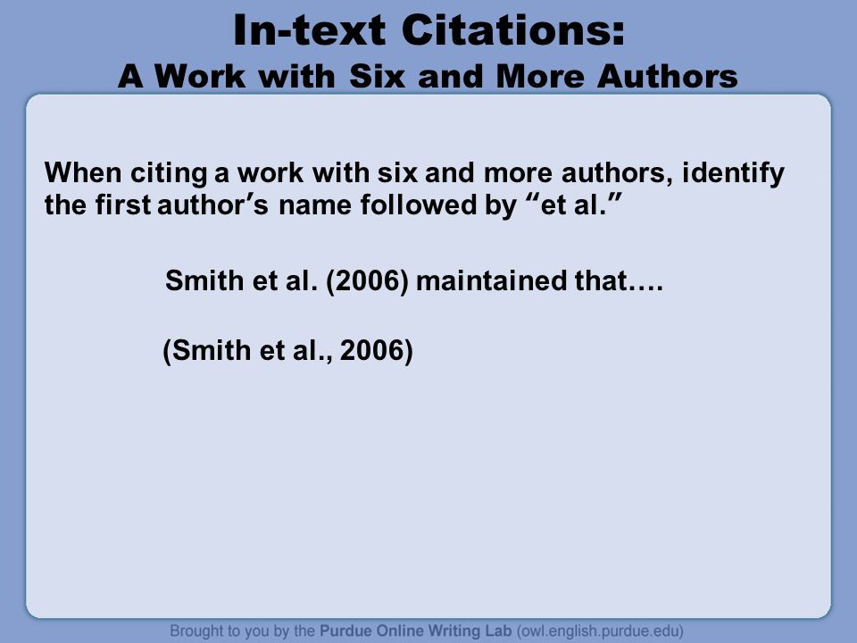 When To Use Et Al In Apa In Text Citation لم يسبق له مثيل الصور
