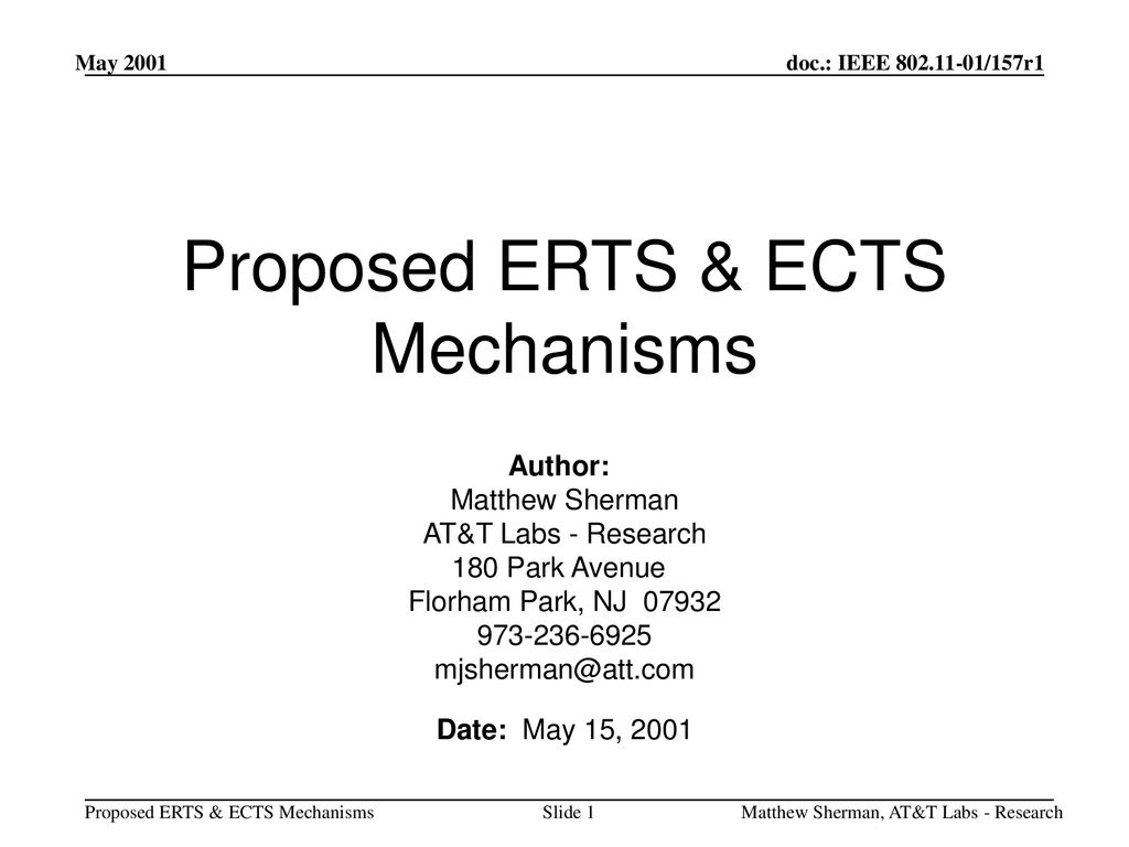 Proposed ERTS & ECTS Mechanisms ppt download