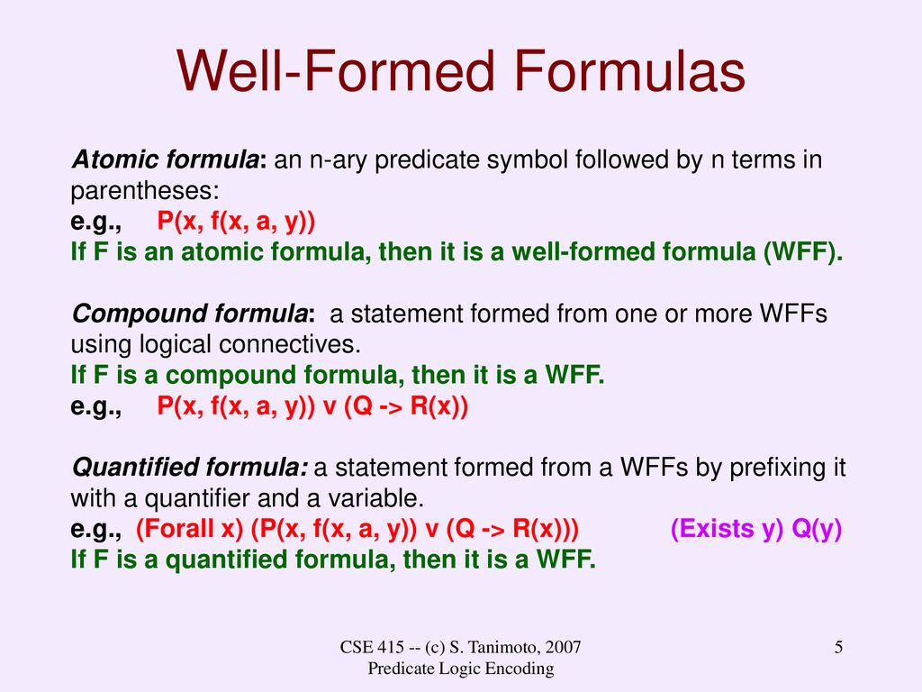 Encoding Knowledge With First Order Predicate Logic Ppt Download
