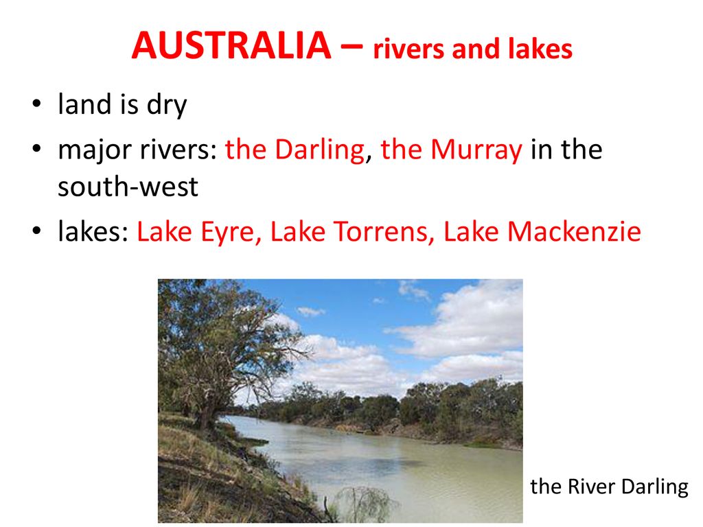 AUSTRALIA – rivers and lakes