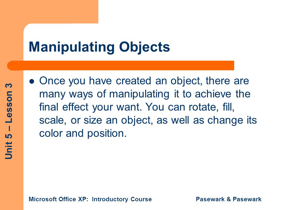 Manipulating Objects