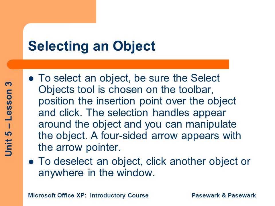 Selecting an Object