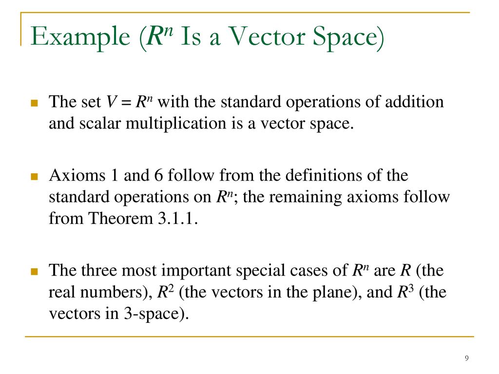Chapter 4 General Vector Spaces Ppt Download