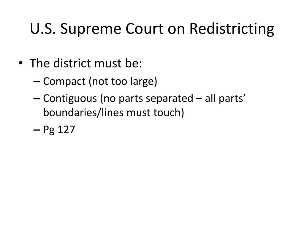 U.S. Supreme Court on Redistricting