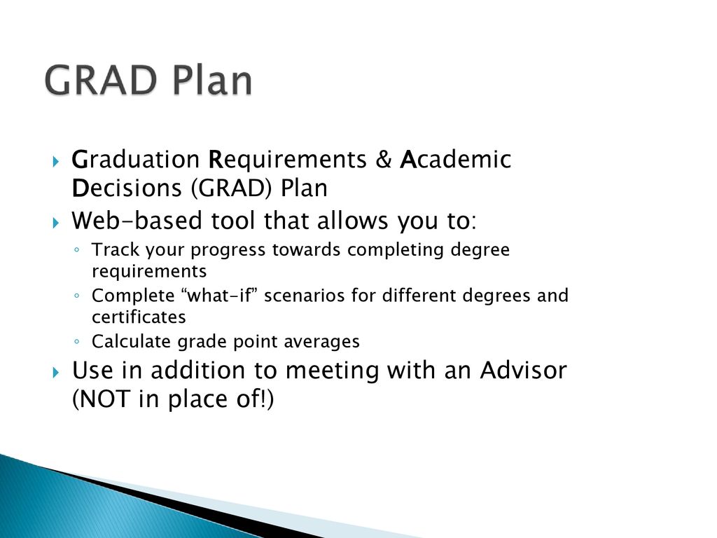 Graduation Requirements & Academic Decisions (GRAD) Plan
