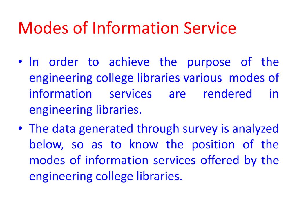 Modes of Information Service