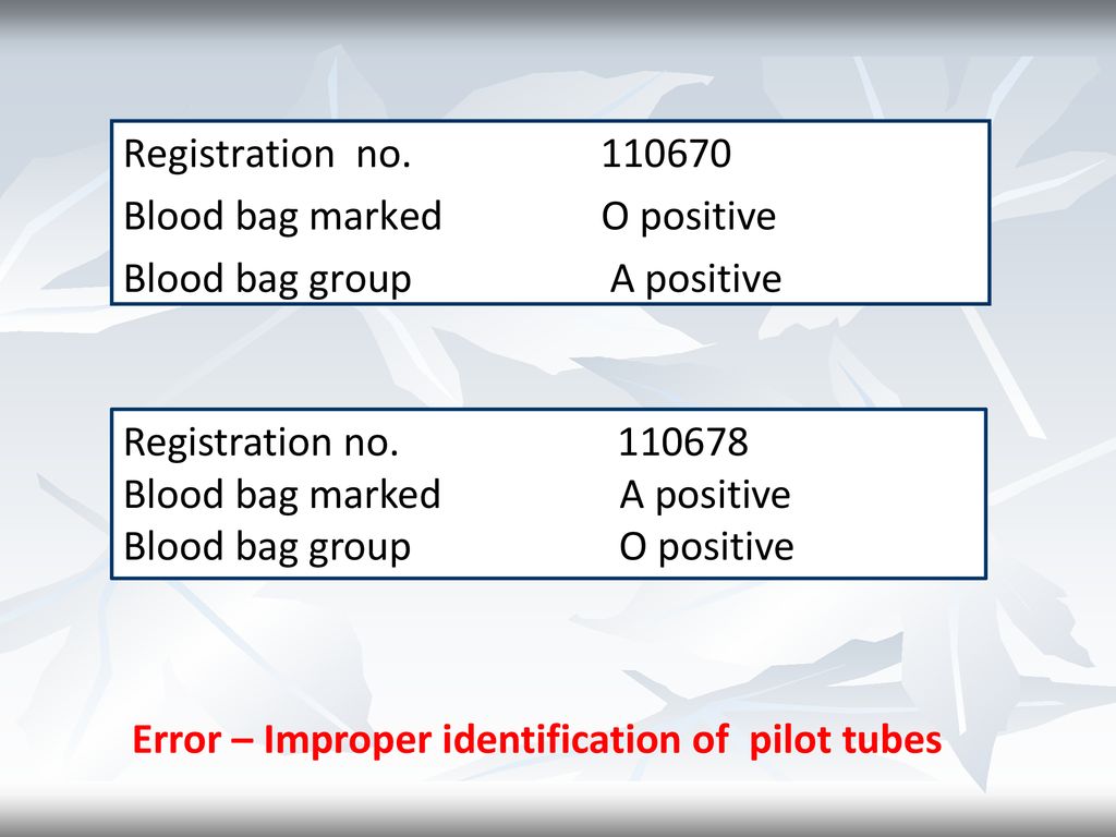 Error Management in Blood Collection - ppt download