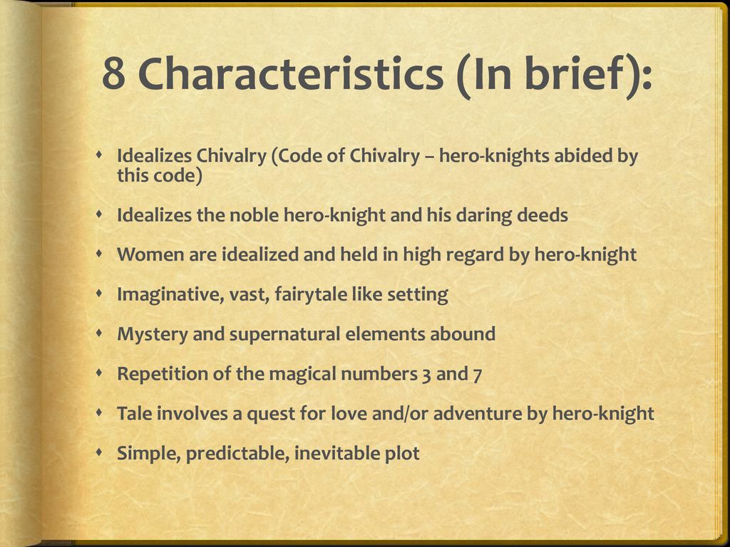 Eq What Are The Characteristics Of The Medieval Romance Ppt Download