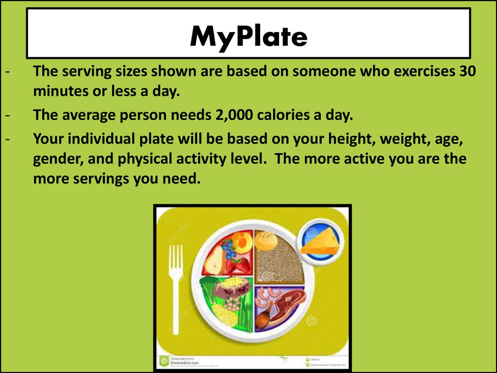 My Plate Serving Size Chart