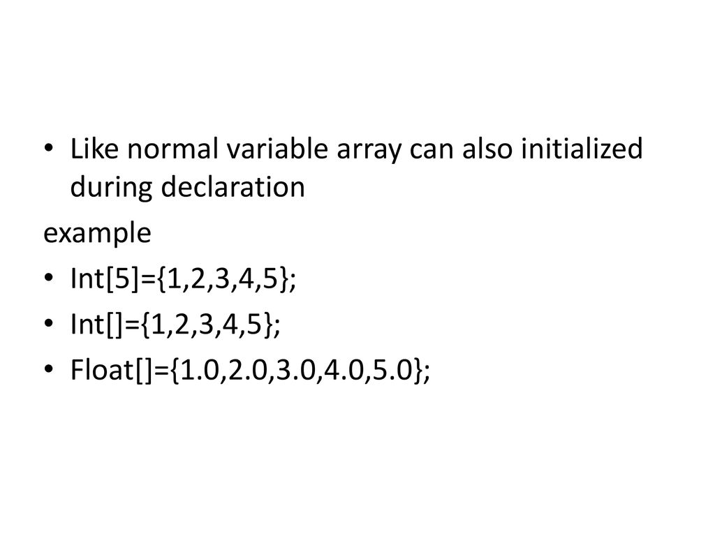 Arrays C provides the option to the user to combine similar data types ...