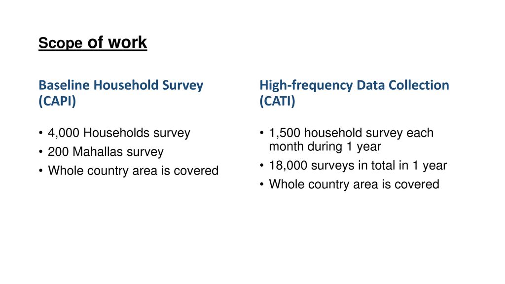 Baseline Household Survey (CAPI) High-frequency Data Collection (CATI) -  ppt download