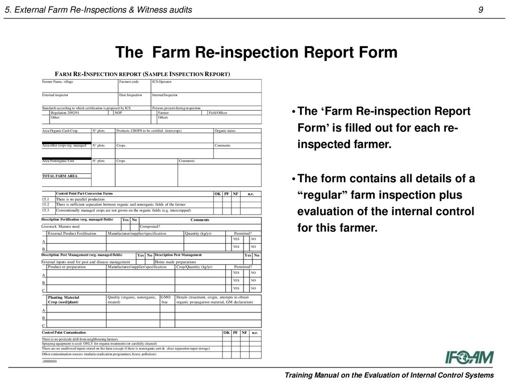 Objectives of External Farm Re-Inspections - ppt download