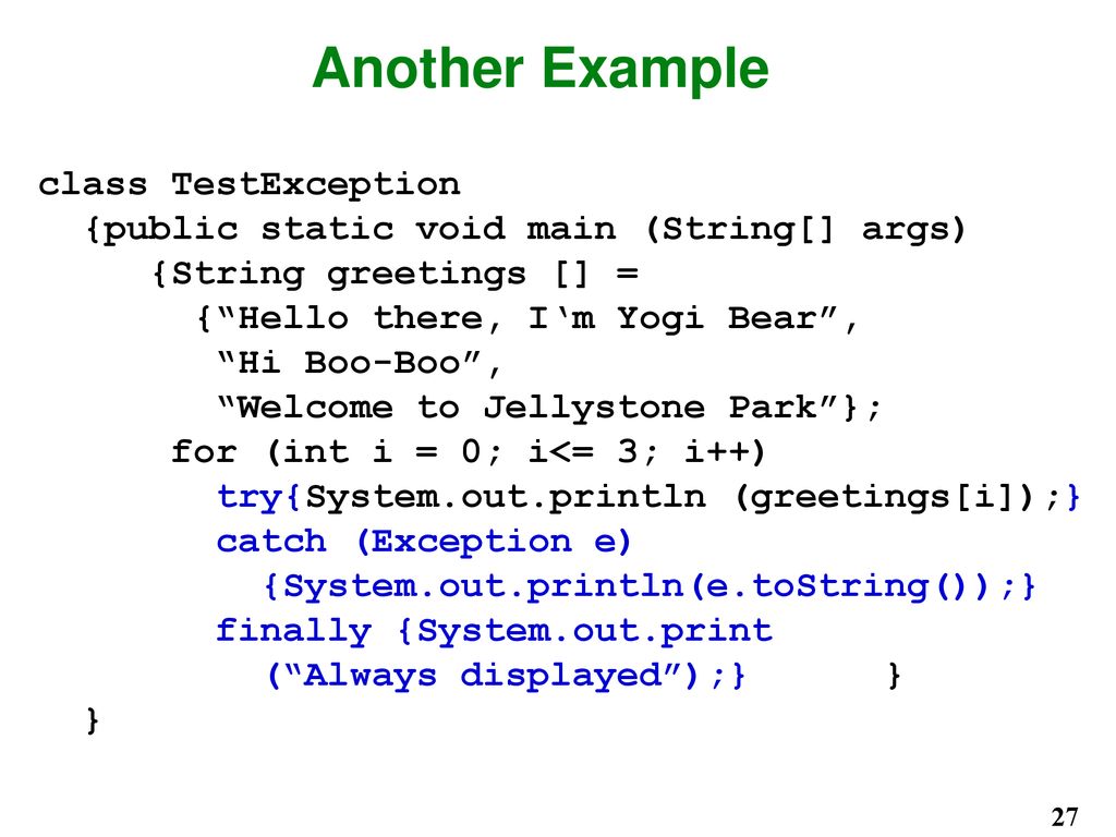Java Programming Exceptions CSC 444 By Ralph B. Bisland, Jr. - ppt download