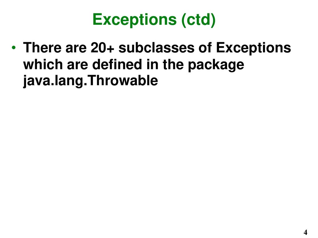 Java Programming Exceptions CSC 444 By Ralph B. Bisland, Jr. - ppt download