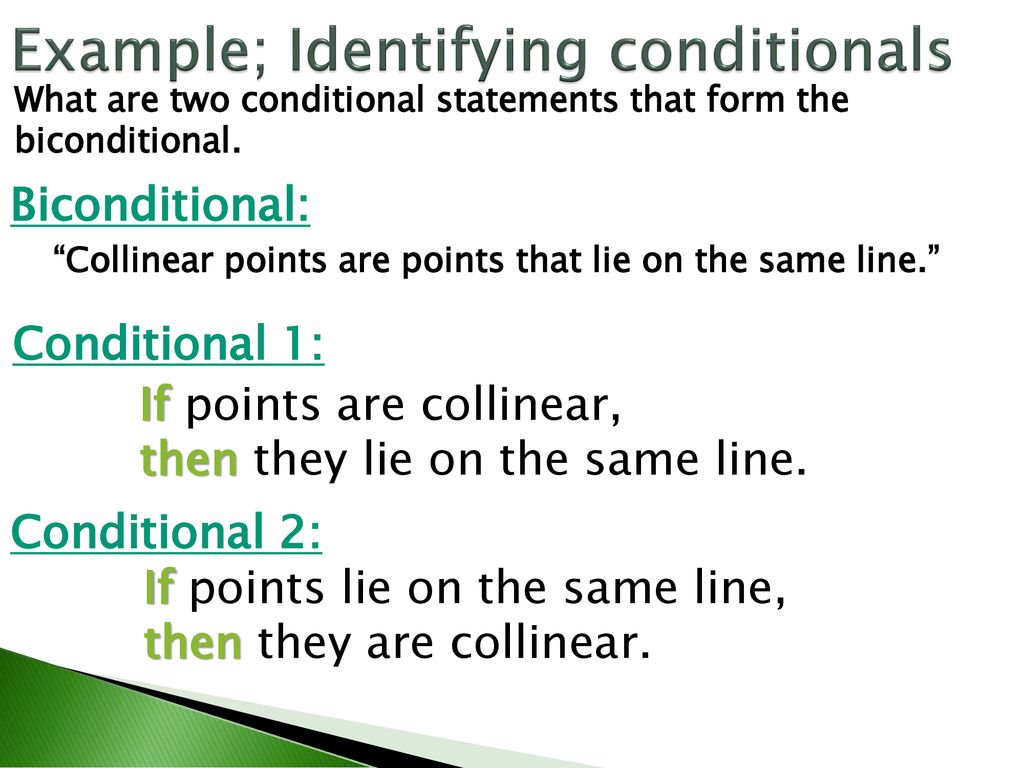 Biconditionals and Definitions - ppt download
