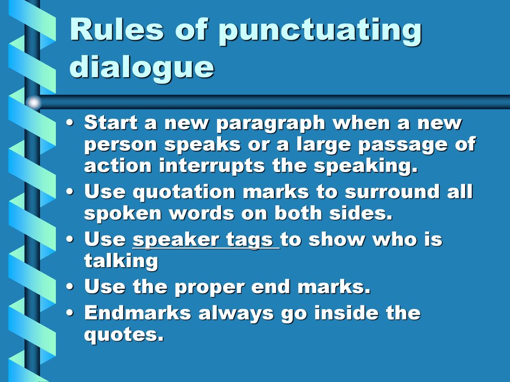 How To Properly Punctuate The Words Your Characters Speak. - Ppt Download