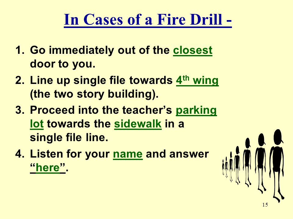 In Cases of a Fire Drill -