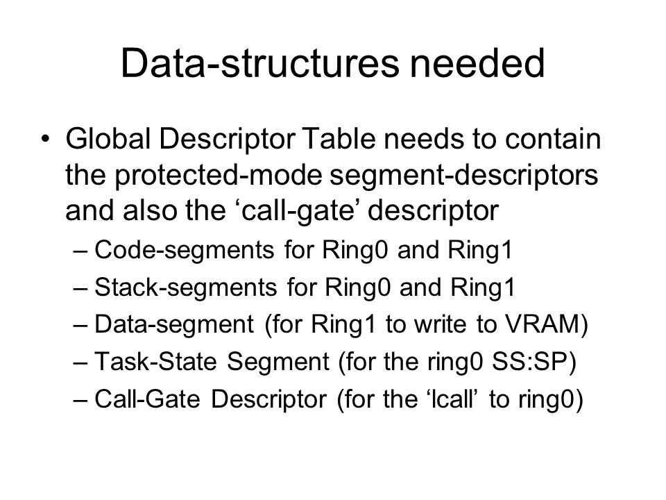 Data-structures needed