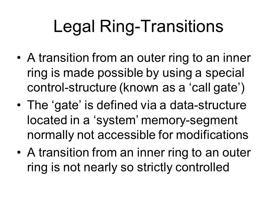 Legal Ring-Transitions